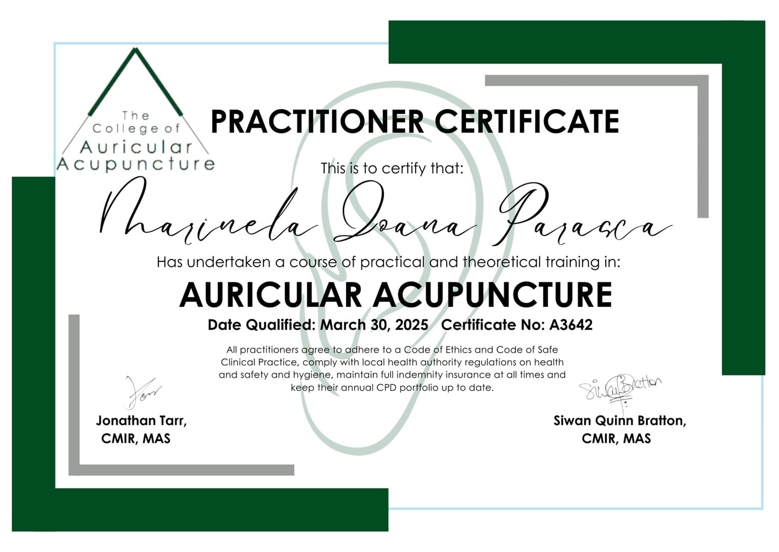 Auricular Acupuncture Practitioner